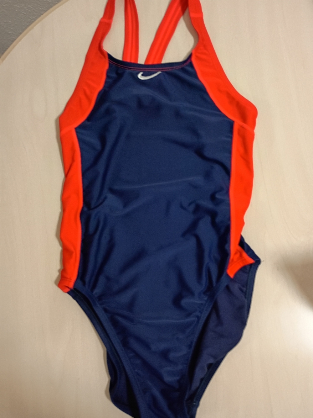 Women's Nike Navy and Orange One-Piece Swimsuit Size 8